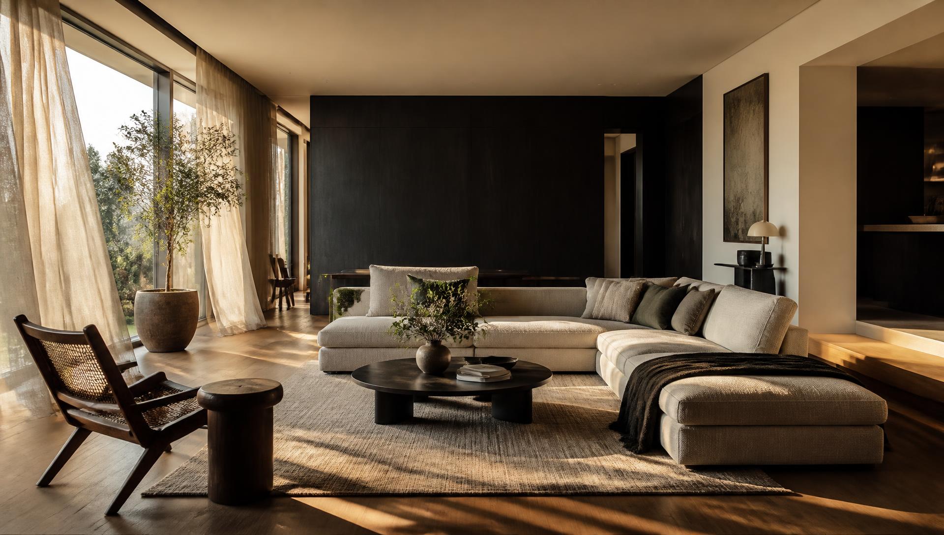 Standard interior listing photograph of a sunlit living room